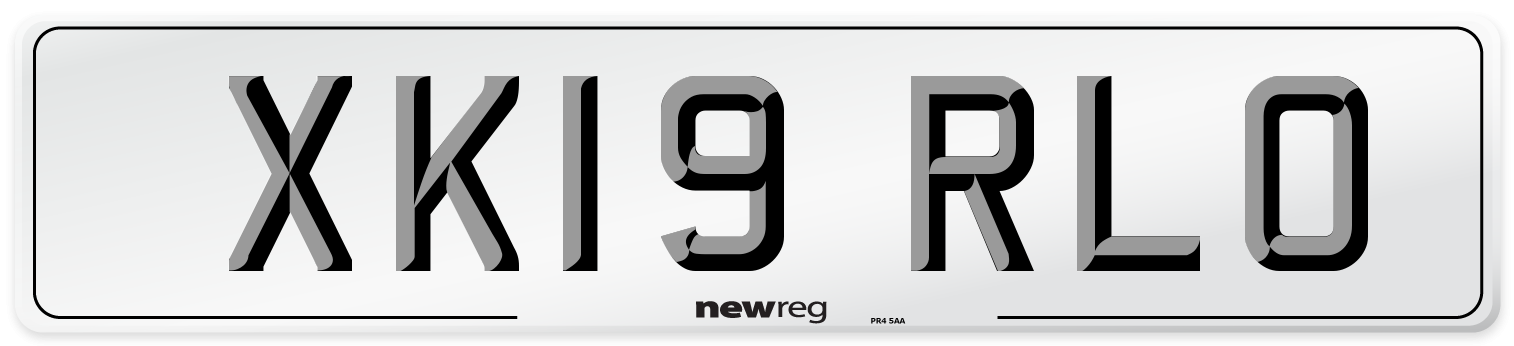 XK19 RLO Number Plate from New Reg